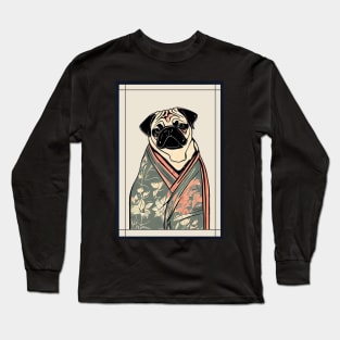 Pug Japanese with kimono vintage Long Sleeve T-Shirt